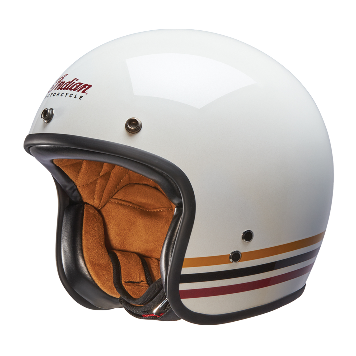 Indian Motorcycle Retro Open Face Helmet with Stripe and Checker